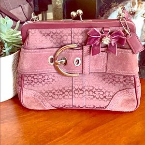 Small Coach handbag with suede accent
